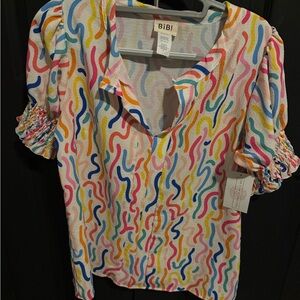 BiBi Multicolor Wave Pattern Women's Blouse